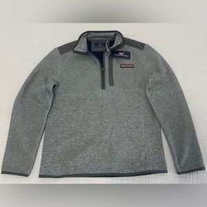 Vineyard Vines Men's Ultim Grey Sweaterfleece Quarter Zip